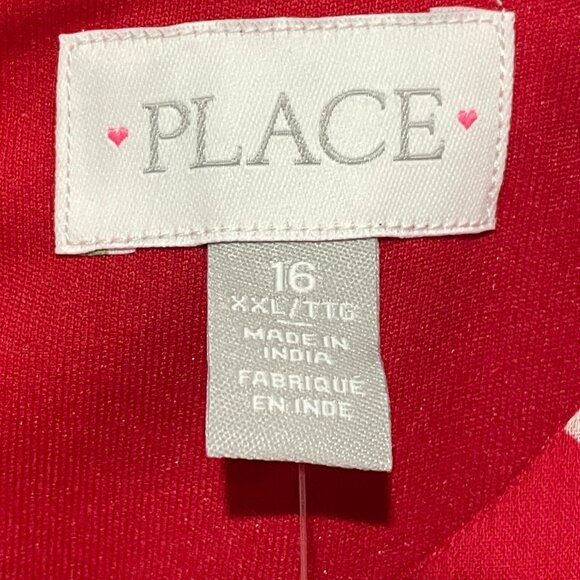 THE CHILDREN'S PLACE Girl's XXL 16 Long Sleeve Red Floral Tie Ruffle Dress NWT - Picture 4 of 7